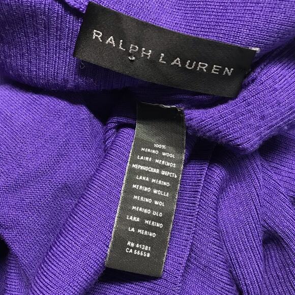 Ralph Lauren Black Label Indigo Blue Purple Merino Wool Ribbed Cardigan Sweater - Picture 11 of 11